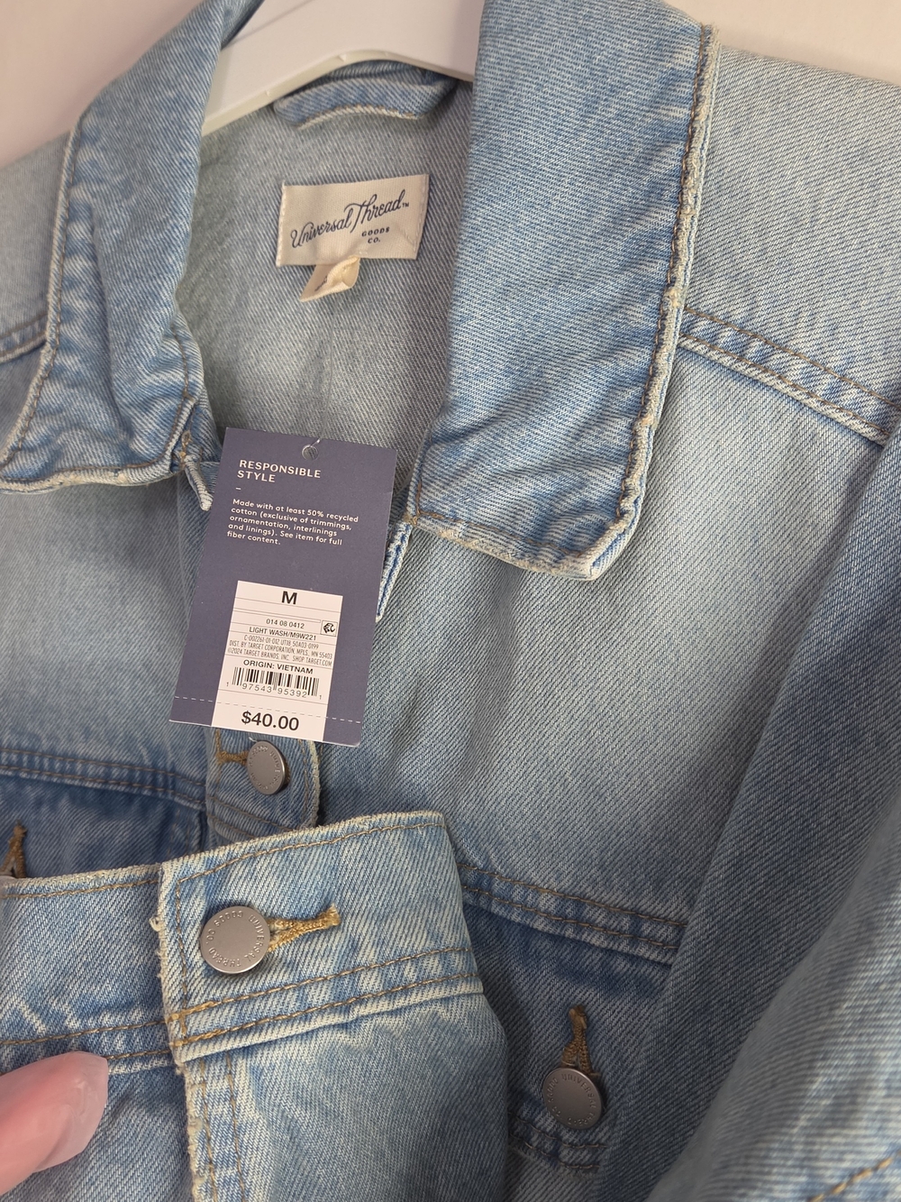 Universal Thread Light Wash Denim Jacket - Pale Blue